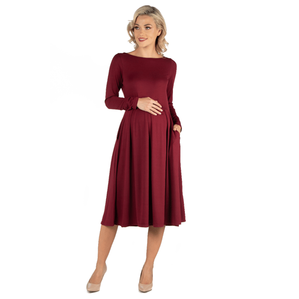 Womens 24/7 Comfort Apparel Sleeveless Pocket Maternity Maxi - image 