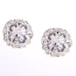 Rosa Rhinestones Silver Plated Crystal Framed Stud Earrings - image 1