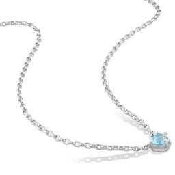 Sterling Silver Blue Topaz-Sky & Diamond Accent Heart Pendant