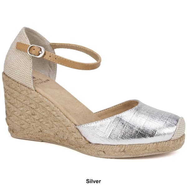 Womens White Mountain Mamba Wedge Espadrilles Sandals