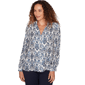 Womens Emaline Golden Nautica Long Sleeve Jacquard Blouse - image 3