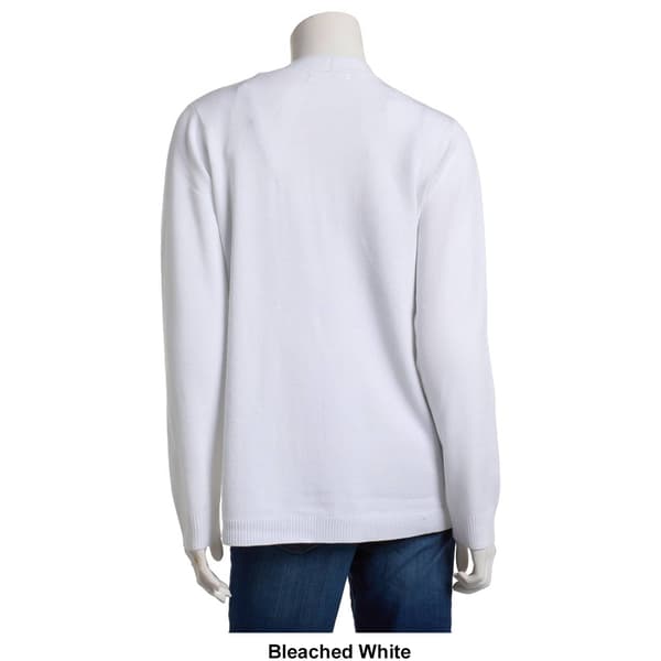 Womens 89th & Madison Long Sleeve Cable Textured Solid Cardigan