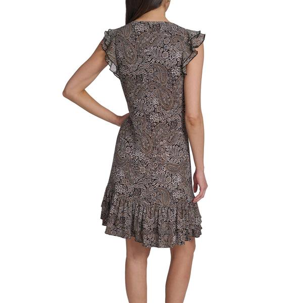 Womens Tommy Hilfiger Flutter Cap Sleeve Paisley Shift Dress