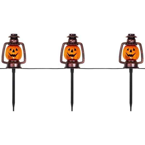 Northlight Seasonal Halloween Jack O'' Lantern Lights - Set of 3