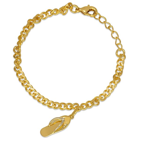 Accents by Gianni Argento Diamond Flip-Flop Cuban Link Bracelet - image 