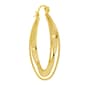 14kt. Gold Over Brass 22mm Oval Beaded Edge Twisted Hoop Earrings - image 2