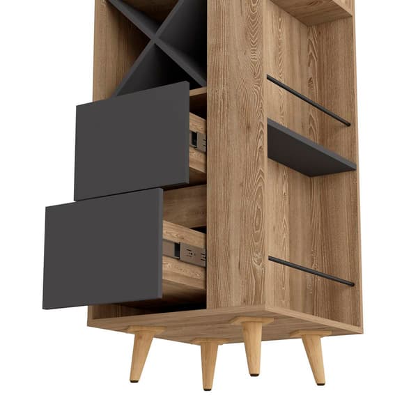 FM FURNITURE Ziton Pine Corner Bar Cabinet