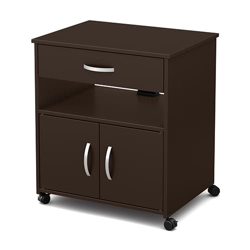 South Shore Axess Microwave Cart on Wheels - Choc.