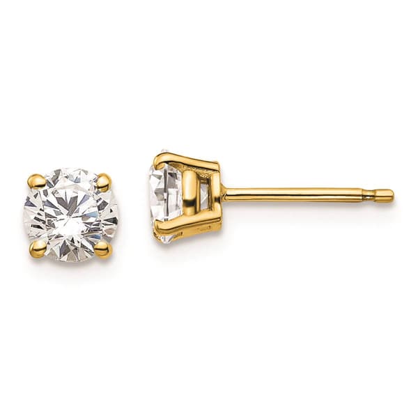 Pure Fire 14kt. Gold 1ctw. Lab Grown Diamond 4-Prong Earrings - image 