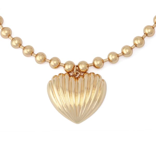Steve Madden Fluted Heart Pendant Necklace