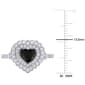 Sophia B 1 1/4ctw. Black & White Heart-Rose Cut Diamond Ring - image 4