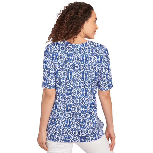Womens Ruby Rd. Americana Chic Pacific Medallions Tee