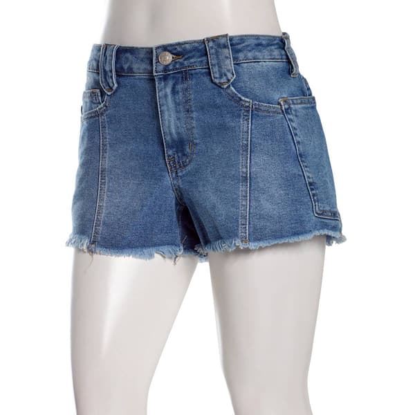 Juniors Madden Girl Seam Front Wrap Around Pocket Fray Hem Shorts