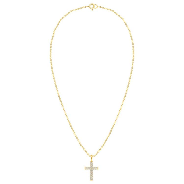 Diamond Classics(tm) Yellow Gold 1/4ctw. Diamond Cross Pendant