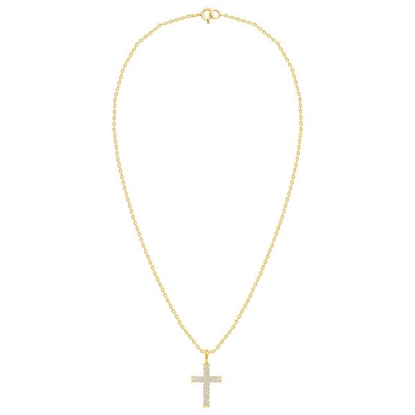 Diamond Classics(tm) Yellow Gold 1/4ctw. Diamond Cross Pendant