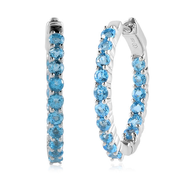Gemstone Classics&#40;tm&#41; Blue Topaz Inside-Out Hoop Earrings - image 