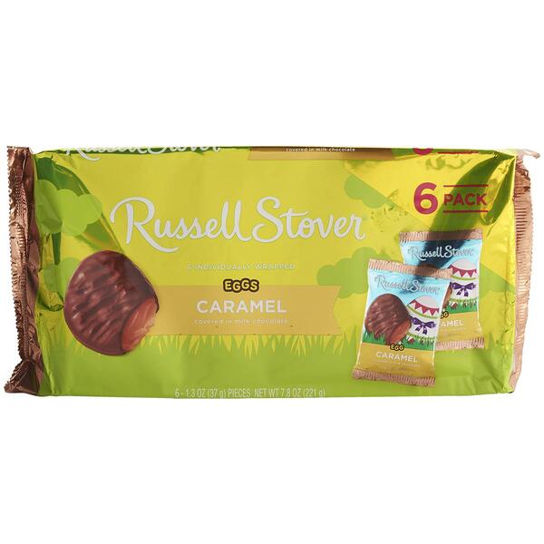 Russell Stover 6pk. Milk Chocolate Caramel Easter Eggs - image 