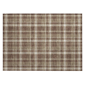 HomeRoots Chocolate & Ivory Plaid Non Skid Accent Rug - image 2