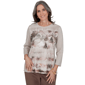 Womens Alfred Dunner Luxe Be A Lady Abstract Mesh Panel Blouse - image 1