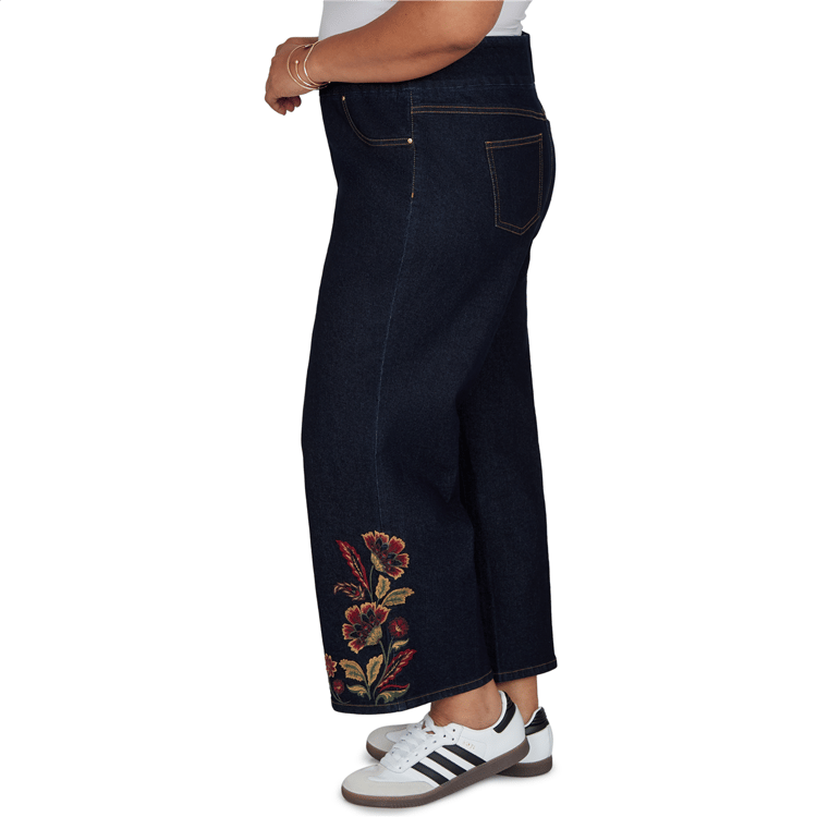 Plus Size Ruby Rd. English Countryside Embroidered Hem Jeans