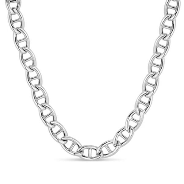 Mens Sterling Silver Diamond Cut Figaro Chain - image 