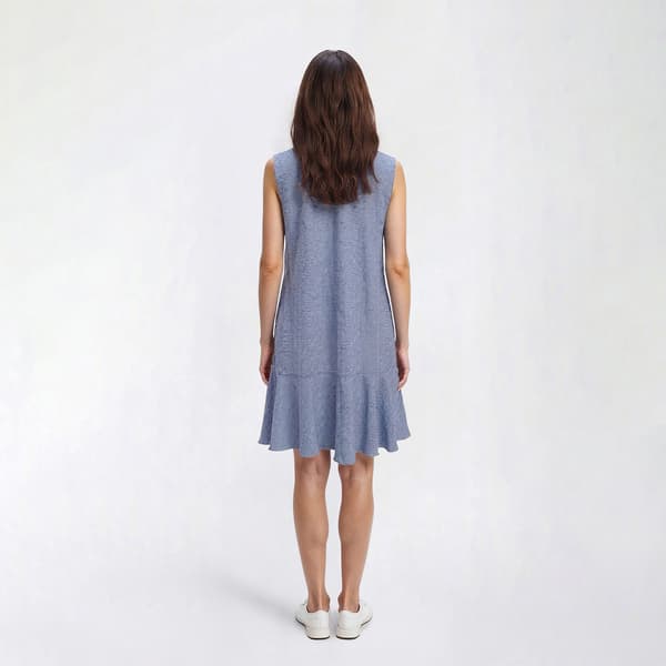Womens Emma & Michele Sleeveless Ruffle Hem Shirtdress