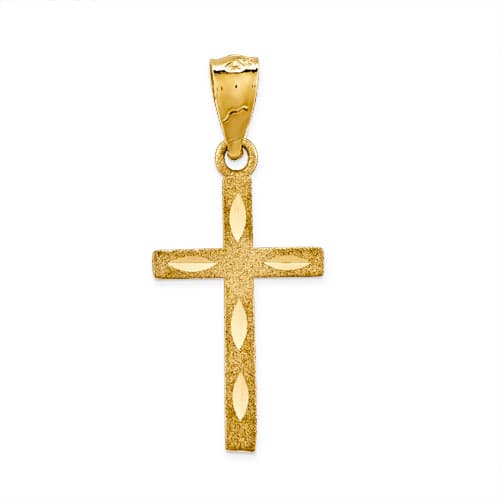 Gold Classics(tm) Diamond Cut Cross Pendant - image 