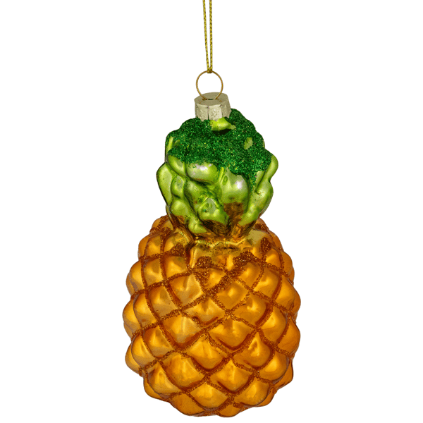 Northlight 4.75in. Glittered Pineapple Glass Christmas Ornament