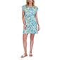 Womens Caribbean Joe Ruffle Short Sleeve Tassel Trim Leafy Dress - image 1