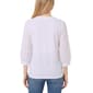 Womens NY Collection 3/4 Sleeve Split Neck Eyelet Lace Blouse - image 2