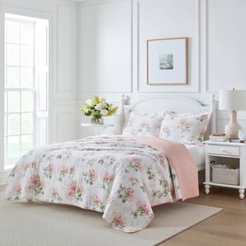 Laura Ashley® Honeysuckle 136 Thread Count Reversible Quilt Set - Boscov's