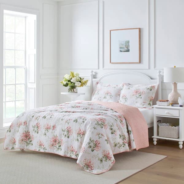 Laura Ashley® Honeysuckle 136 Thread Count Reversible Quilt Set