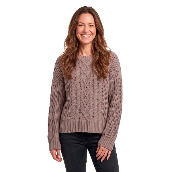 Petite Architect® Long Sleeve Center Cable Pullover Sweater
