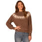 Womens Democracy Long Sleeve Round Neck Pullover Fairisle Sweater - image 1