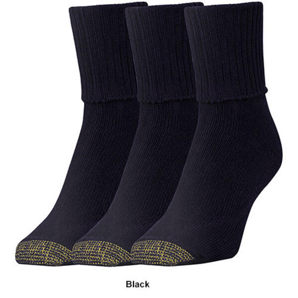 Womens Gold Toe&#174; 3pk. Bermuda Turn Cuff Socks