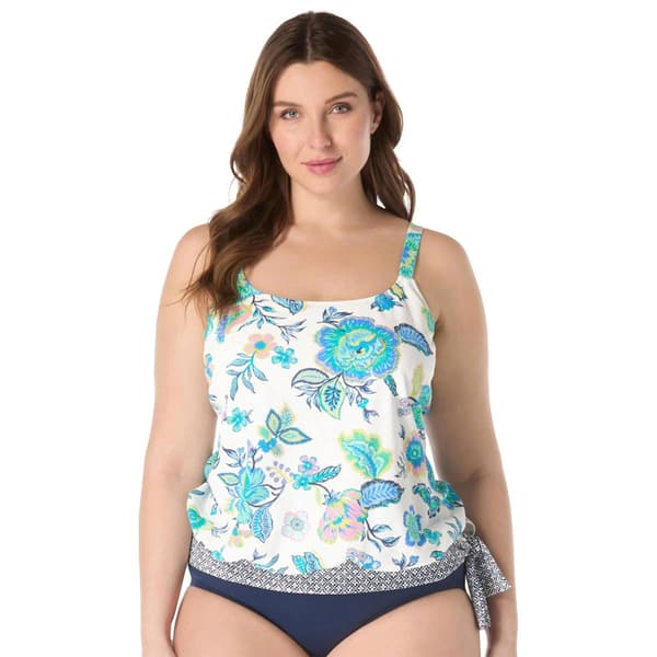 Plus Size Beach House Beach House Diamond Meadows Pique Tankini - image 