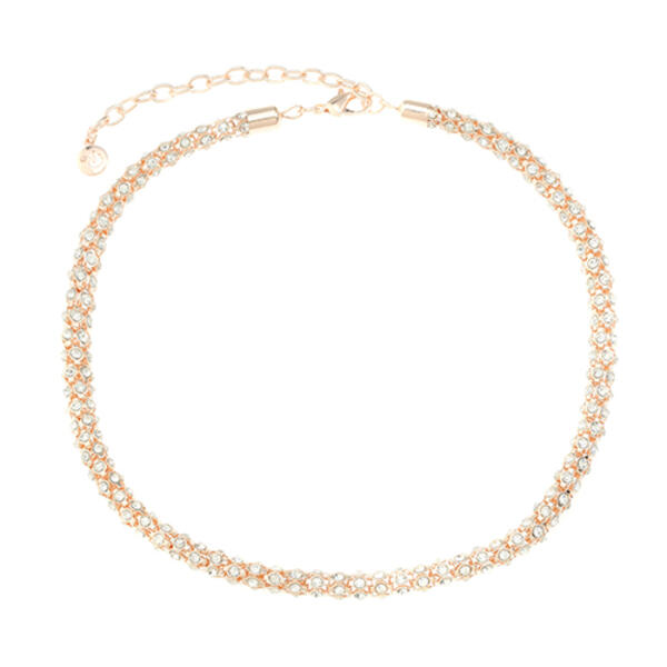 Gloria Vanderbilt Rose Gold-Tone & Crystal Necklace - image 