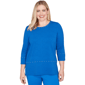 Plus Size Alfred Dunner Barcelona Solid Floral Jacquard Knit Top - image 1
