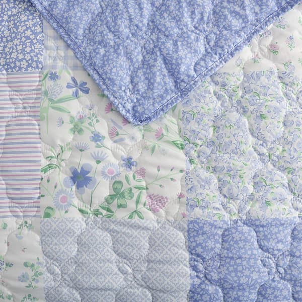 Laura Ashley Parker Patchwork Microfiber Quilt Set