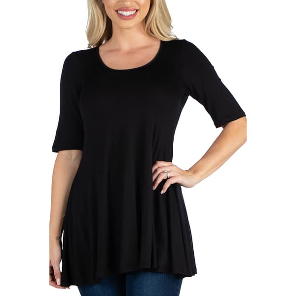 Womens 24/7 Comfort Apparel Elbow Sleeve Swing Tunic - image 