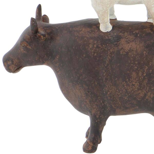 9th &amp; Pike® Brown Polystone Farmhouse Animals Sculpture