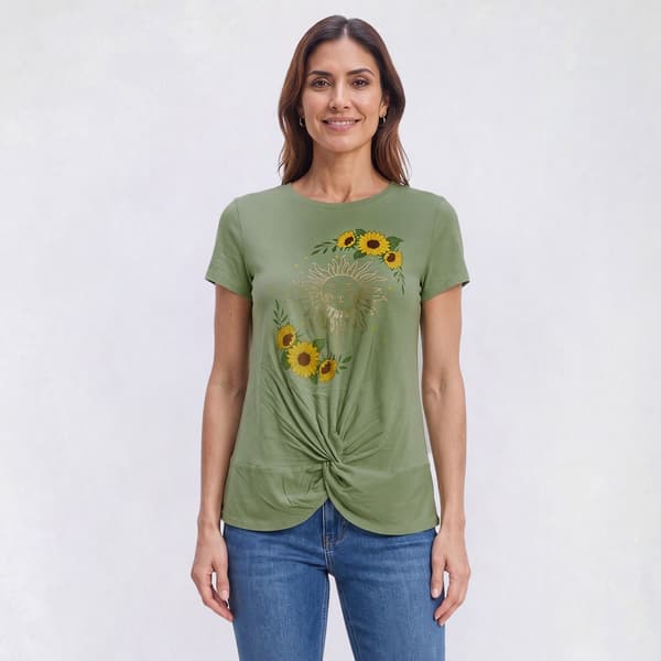 Plus Size Bare Your Soul By Sweet Soul Celestial Sunflower Tee - image 