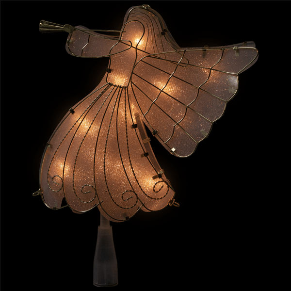 Northlight 10in. Gold Angel Tree Topper Warm White Lights