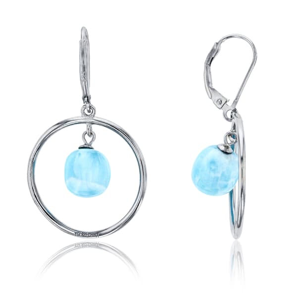 Gemstones Classics(tm) Silver & Larimar Ball Dangle Earrings - image 
