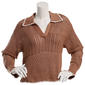 Juniors No Comment Whip Stitch Polo Collar Pullover Sweater - image 1