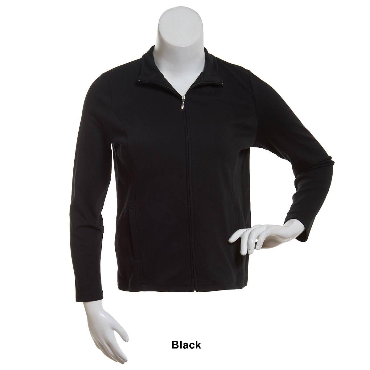 Plus Size Hasting & Smith Long Sleeve Mock Neck Zip Jacket
