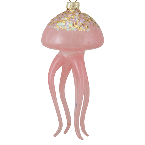 Northlight 4.75in. Transparent Jellyfish Glass Christmas Ornament