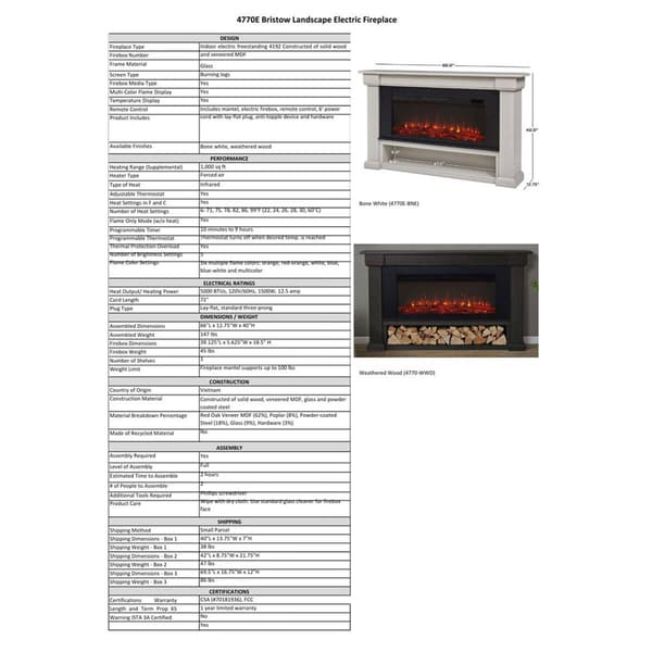 Real Flame Bristow Landscape Electric Fireplace