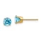 Gemstone Classics&#40;tm&#41; Yellow Gold 5mm. Blue Topaz Earrings - image 1