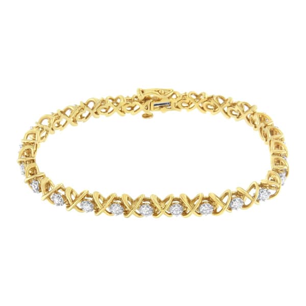 Diamond Classics&#8482; 10kt. Yellow Gold Diamond X Link Bracelet